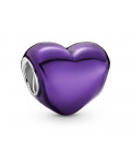 Charm corazón morado metálico Pandora 799291C01