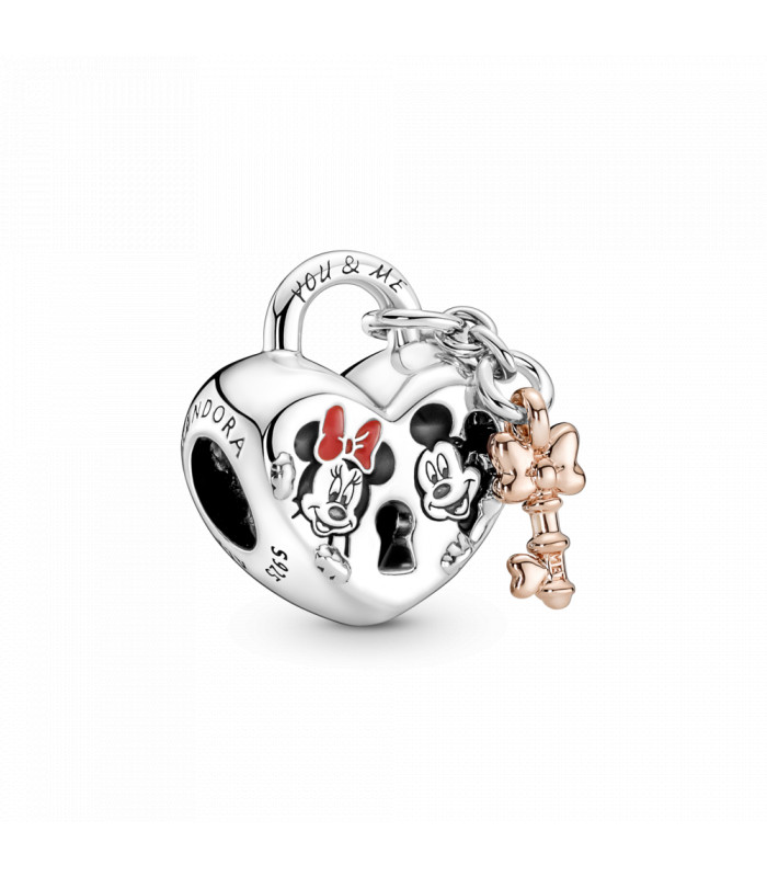 artería cúbico Lamer Abalorio Pandora Candado Mickey y Minnie Mouse Disney 780109C01