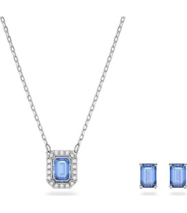 Conjunto Swarovski Millenia Baño Rodio y Cristal Azul 5641171
