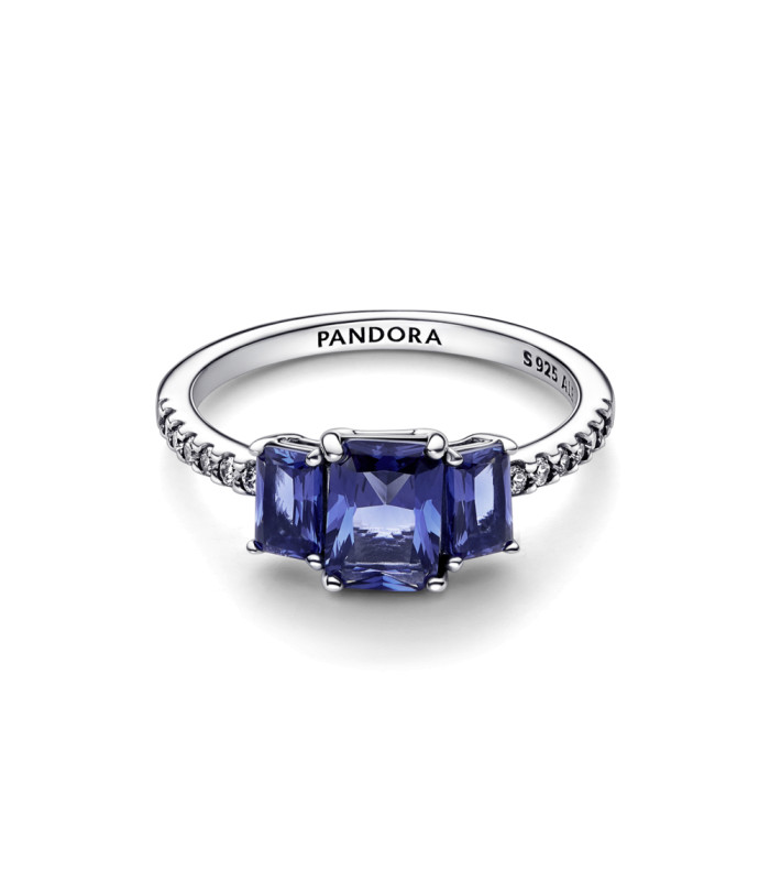 Pandora Tres Gemas Azules Rectangulares 192389C01