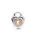 Charm Candado corazón Divisible en dos tonos de Pandora 782505C00