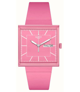 Reloj Swatch What If...Rose? Cuadrado Rosa SO34P700