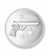 Moneda Aim high & pistol rodio oro blanco L