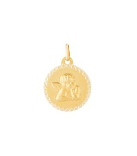 Medalla oro ángel biselada